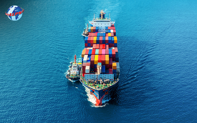 cargo ship transporting colorful containers